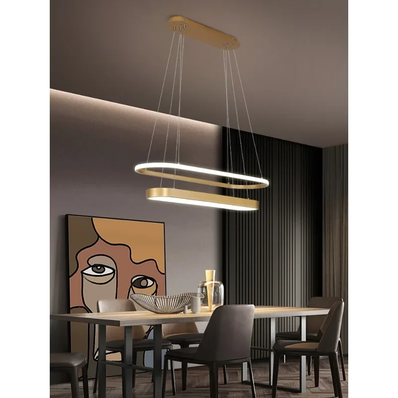 

Modern LED Chandelier for Kitchen Dining Table Room Office Restaurant Gold Ring Ceiling Hanging Pendant Lamp Home Decor Lighting