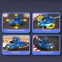 Children Bumper Car Toy Remote Control Bumper Car Toy Set for Parent-child Play Light Music Features 2 Players for Toddlers 2