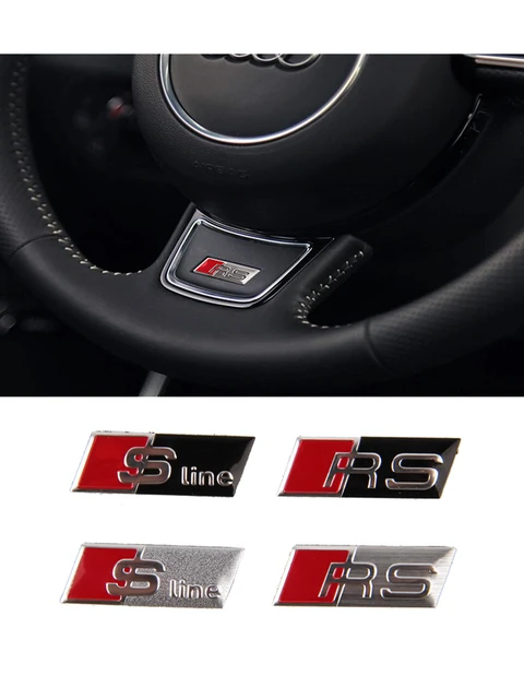 Logo Stickers Alu Volant Audi RS A3 A4 A5 Q3 Q5 quattro S-line - Équipement  auto