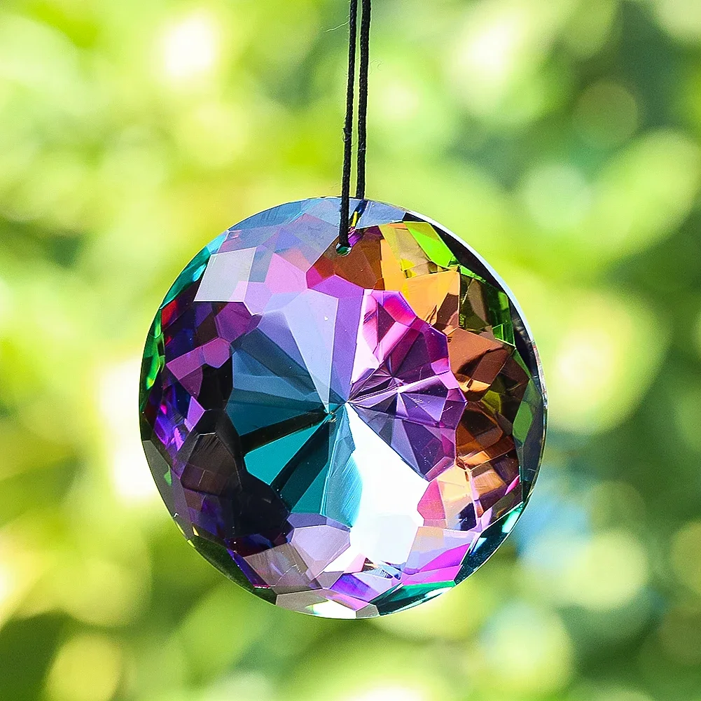 60mm Colorful Mandala Crystal Prism Suncatcher Chandelier Accessories Home Wedding Art Piece Window Garden Decoration Ornament