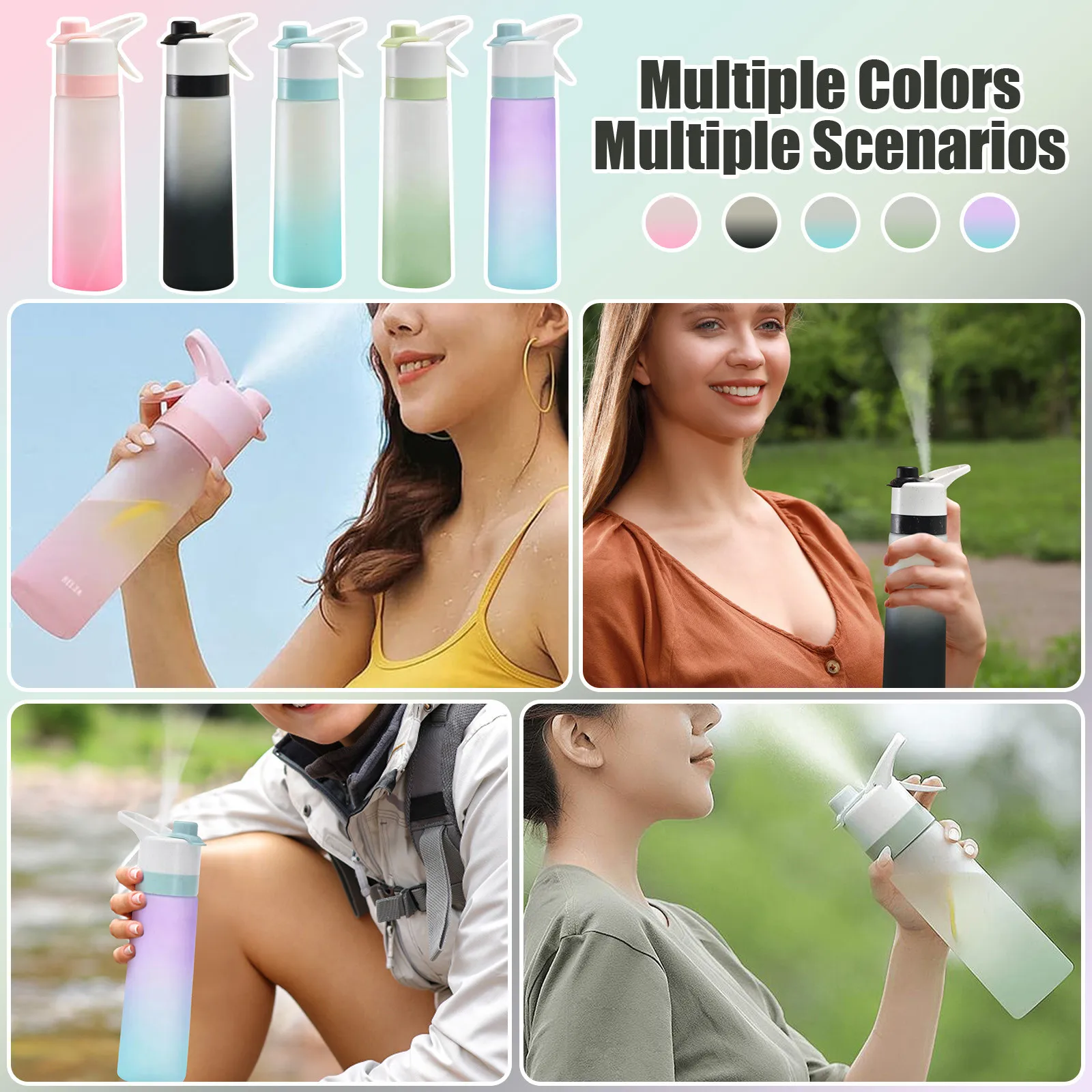 

Gradual Fog Surface Water Cup High Color Spray Sports Water Cup Men'S And Women'S Water Spray Plastic Cups Gift Cups New