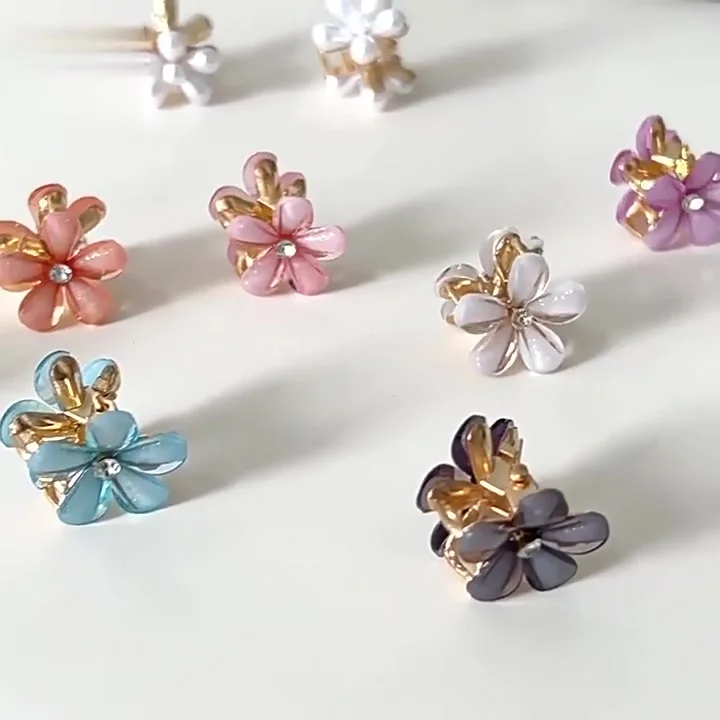 Französische Haarschmuck 4 Stück Kristall Haarspangen Set - Französische Haarnadeln Mit Blumen Design Haarspange Für Feines Haar