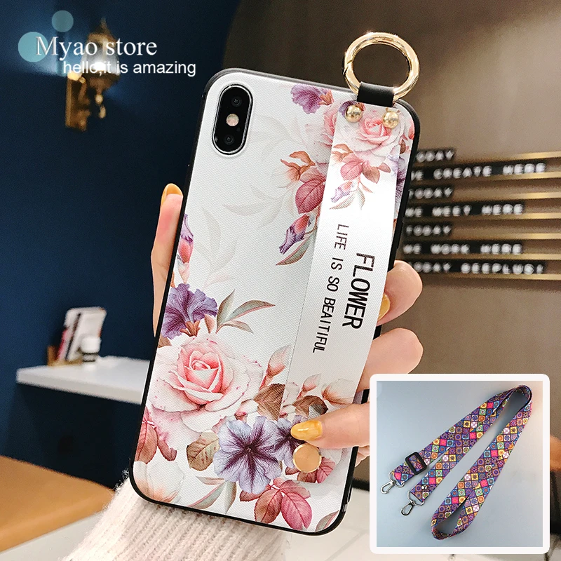 Luxury Crossbody Phone Holder Case with Wrist Strap and Necklace Lanyard