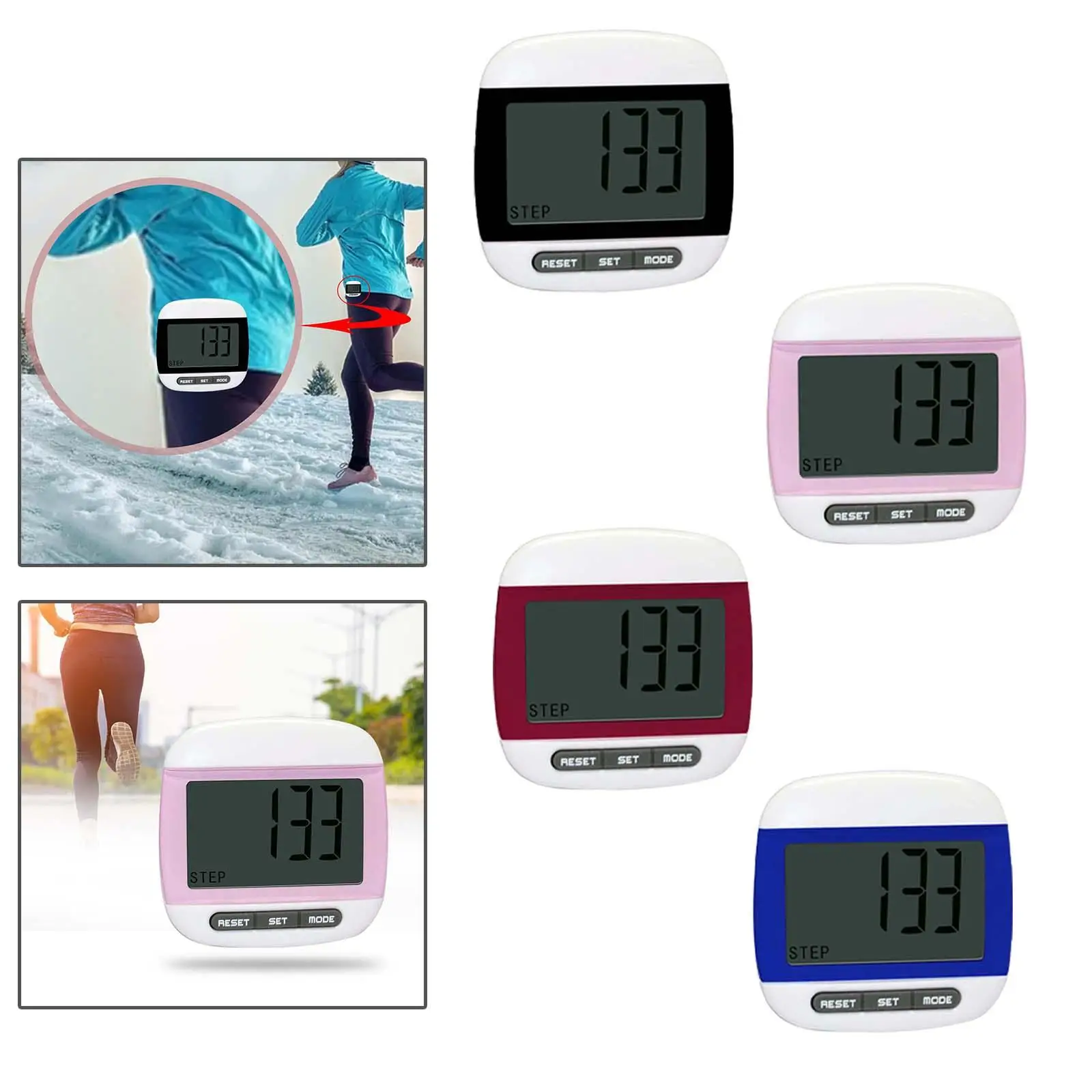 Accurate Simple Clip Walking Pedometer with Digital Display Electronic Pedometer
