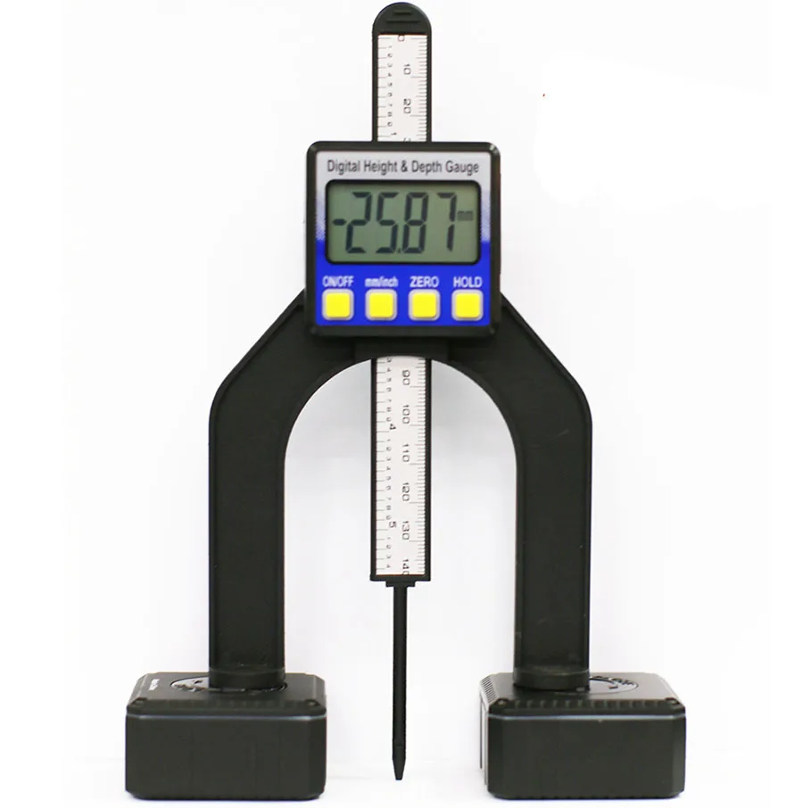 0-80mm Digital Depth height gauge Caliper Tread Depth Gauge LCD Magnetic Self Standing Aperture digital height gauge