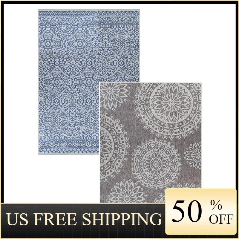 

Couristan Outdurable Flower Festival Sea & Dune Indoor/Outdoor Runner Rug