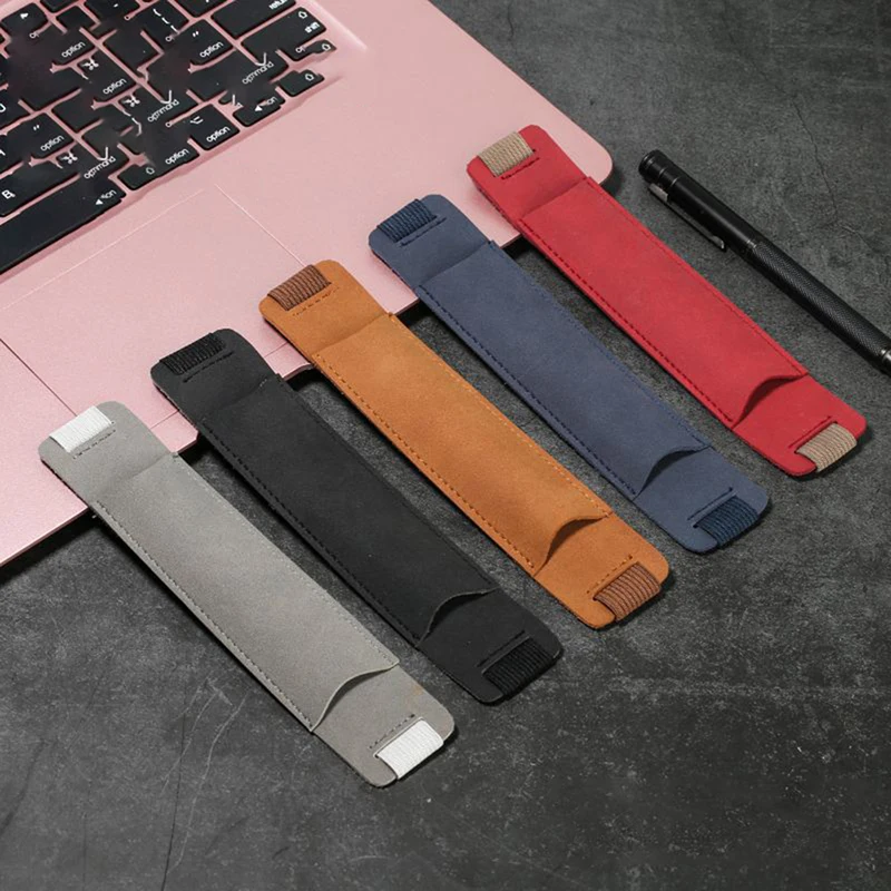 Adjustable Elastic Band Pen Holder PU Leather Pen Sleeve Pouch Elastic Notebook Holder Detachable pen holder pen and brush holder pen loop