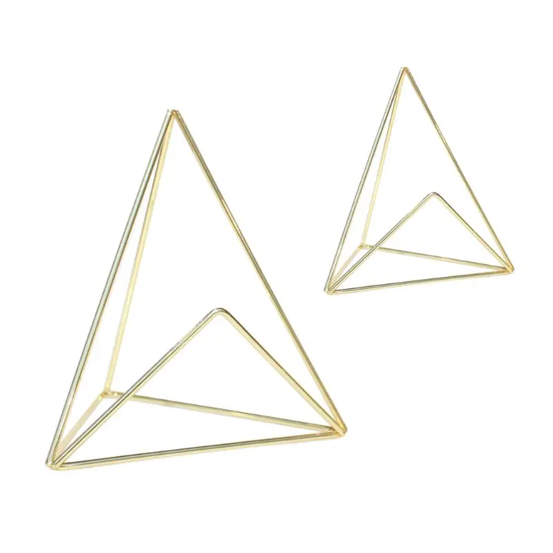 

Iron Geometric Business Name Card Holder Display Stand Rack Desktop Table Photo Note Folder