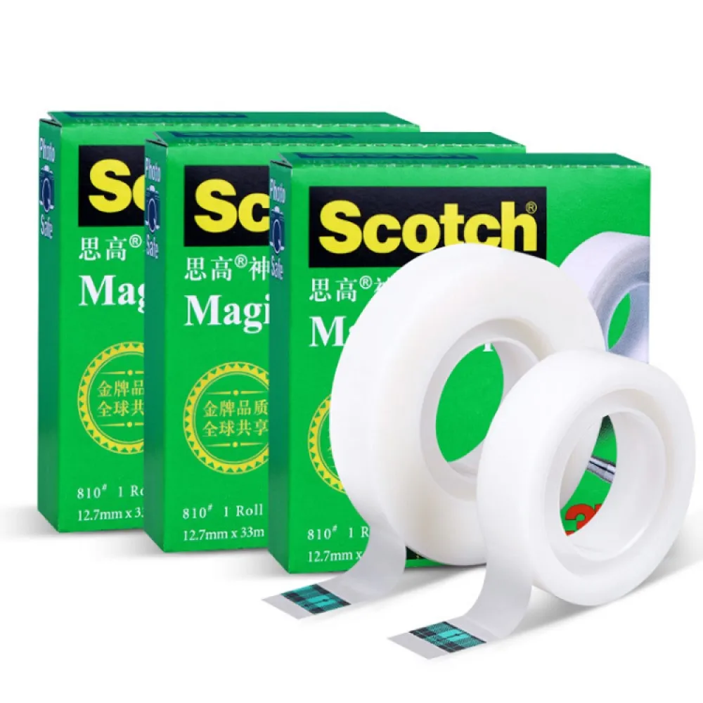 

3M 810 Magic Tape 19mm*33m (3/4IN*1296IN) 5pcs/pack Invisable Adhesive Tape Office Supplies