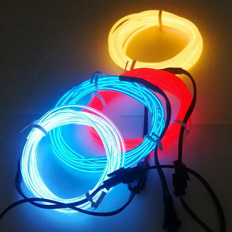 1M/3M/5M Flexibles Neonlicht-Kabel für Kleiderdekoration, EL Leuchtendes Kabel für Party-DIY, Atmosphärisches Licht, Wasserdichter LED-Streifen – Detail 9