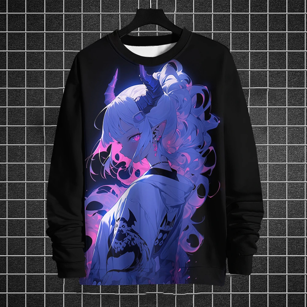 thumbnail image 1 of Suéter de estilo nuevo de anime para hombre, estampado 3D de chica de anime, para deportes al aire libre, cálido, de moda urbana, informal, de cuello redondo para hombre, 1 of 4