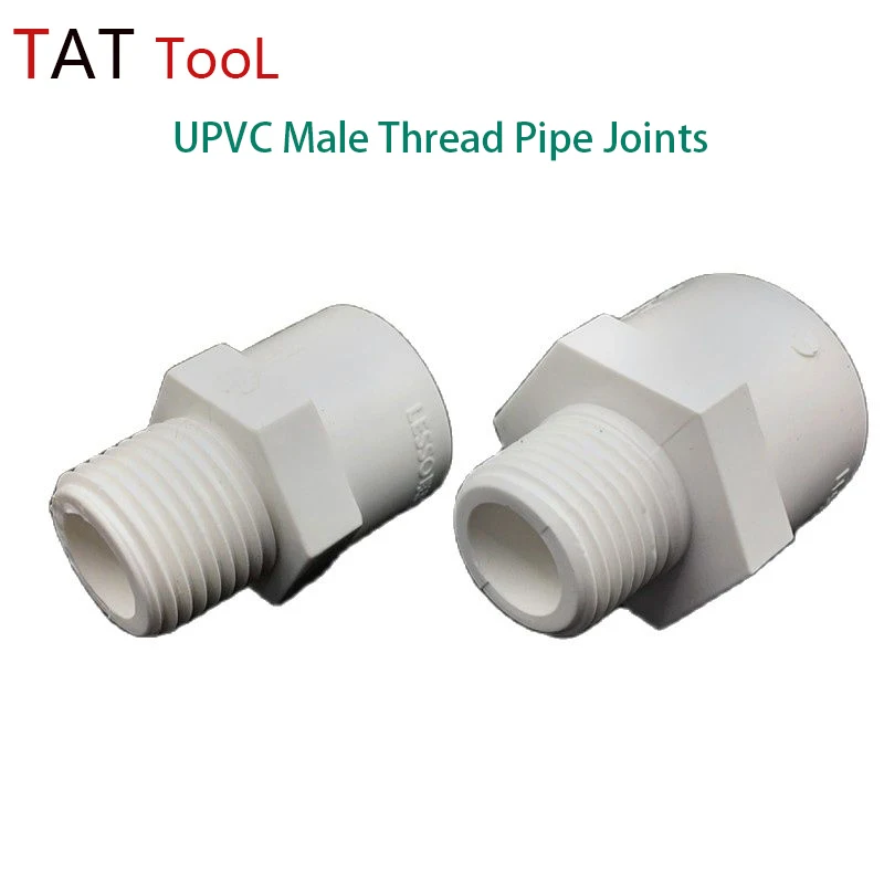 

UPVC Male Thread Pipe Joints White UPVC Connector Garden Water Connectors Aquarium Fish Tank Adapter UPVC Pipe Joints 1 Pcs