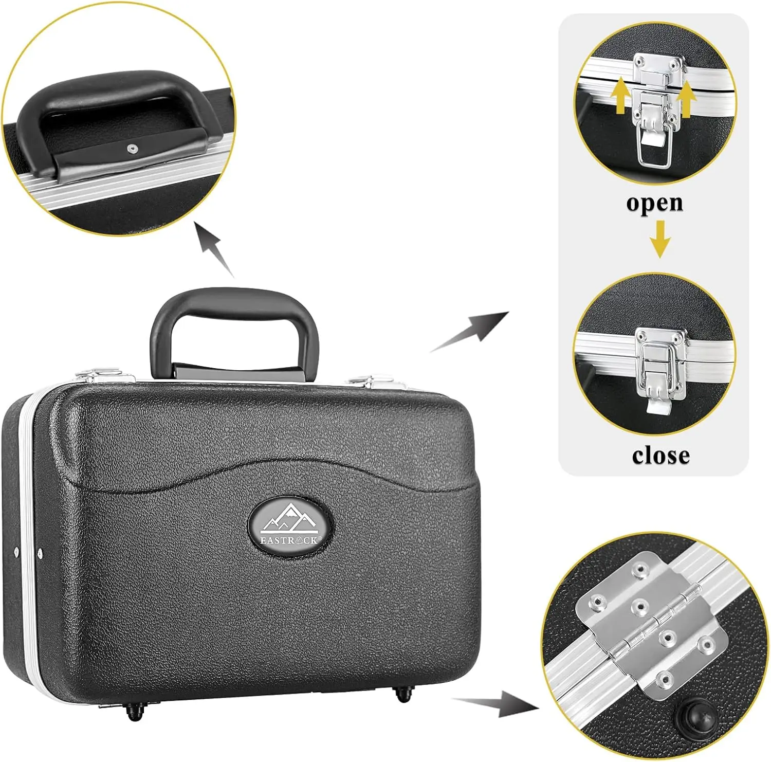 Pocket Trumpet Brass Bb Gold Lacquer Mini Trumpet with 7 C Mouthpiece, Hard Case, Strap, White Gloves, Cleaning Kit for