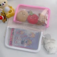 A6 Sticker Organizer Transparent Textured PP File Storage Zipper Pouch Stationery Scrapbook Journal Accessories 1