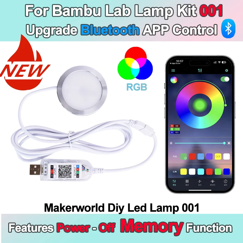 Upgrade For bambu lab led lamp kit 001 Smart RGB LED Light Music Rhythm ...