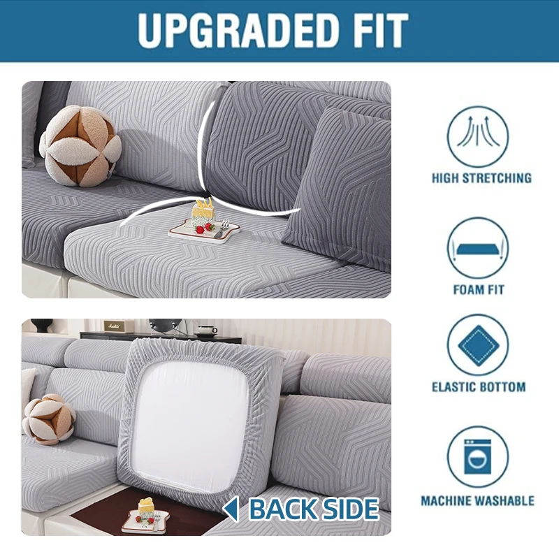 Super Stretch Jacquard Sofa Cushion Cover Office Living Room Hotel Sofa Decoration Machine Washable Furniture Protective Covers 6