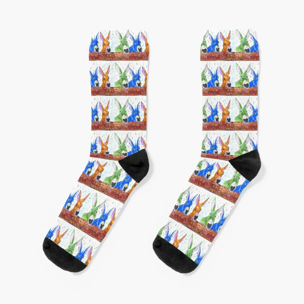 Three Quirky Colourful Donkeys Socks Socks For Men the three wise men christian art work socks funny socks