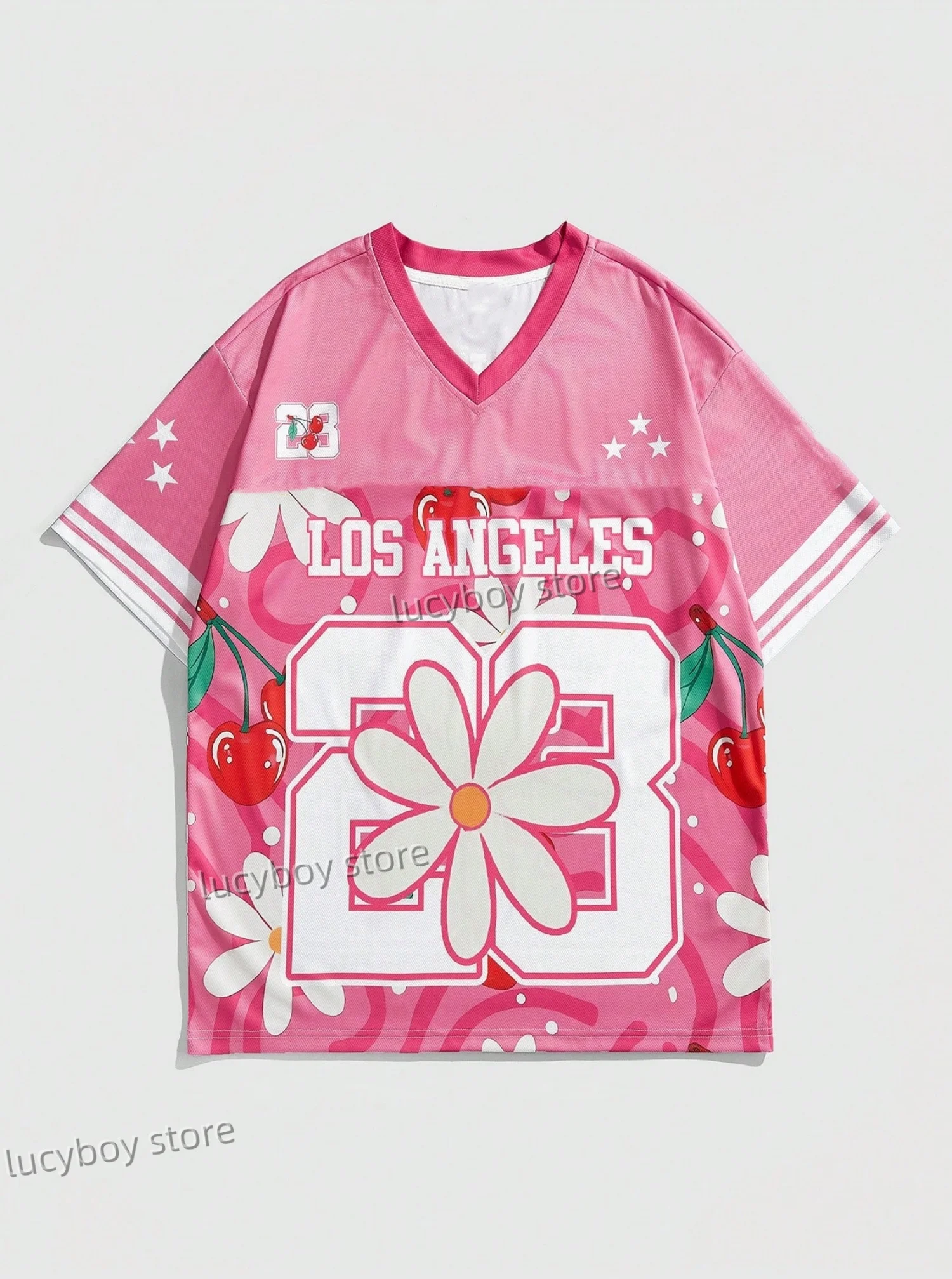 Shirt Pinky Now Abbigliamento New In Men Pink Jersey Print T-Shirt