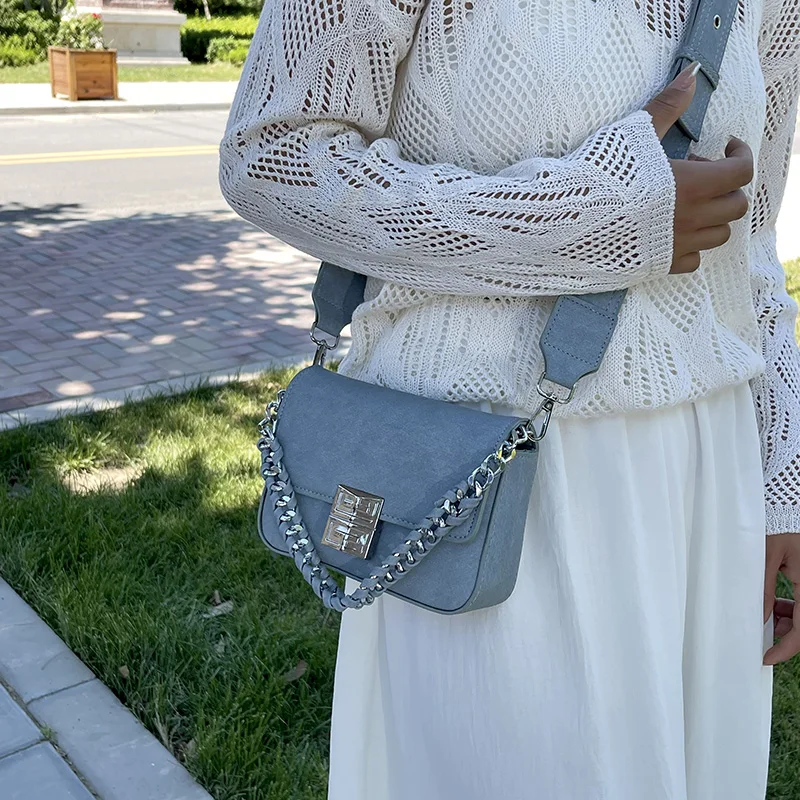 

Denim Single Shoulder Messenger Bags New Trend Fashion Chain Portable Handbag Travel Versatile Crossbody Bags Commute Storage