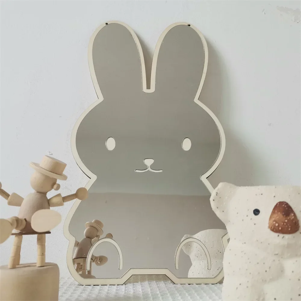 Nordic Rabbit Bear Shaped Acrylic Mirrors For Desktop Ornaments Home Decor acrylic mirrors