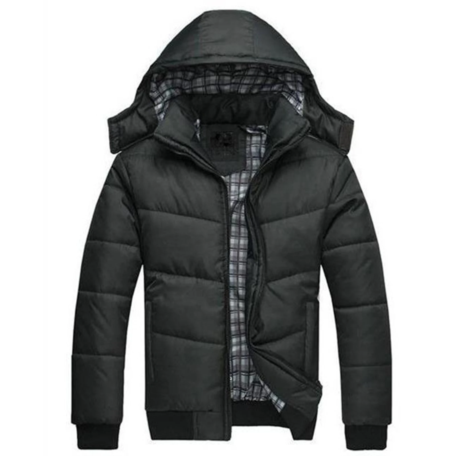

Down Cotton Jacket for Men Men's Hooded Winter Coat Jacket for Casual Formal Business