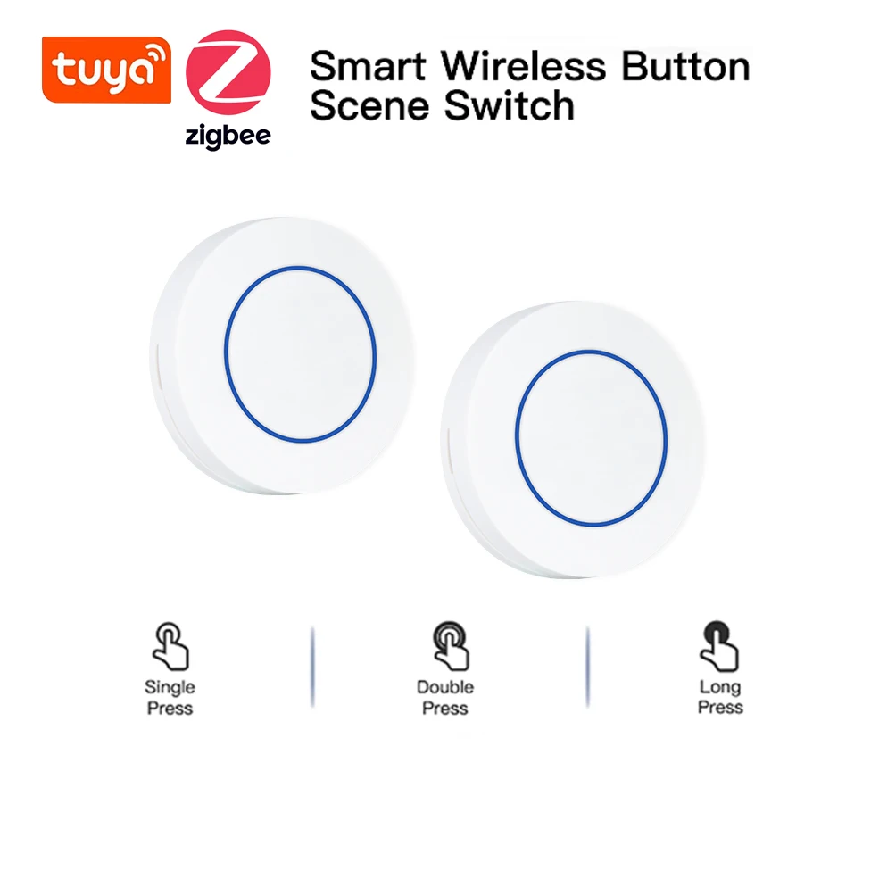 Tuya ZigBee Smart Button Scene Switch Wireless Remote on Off Key Controller Multi-scene Linkage Switches Smart Automation smart switch