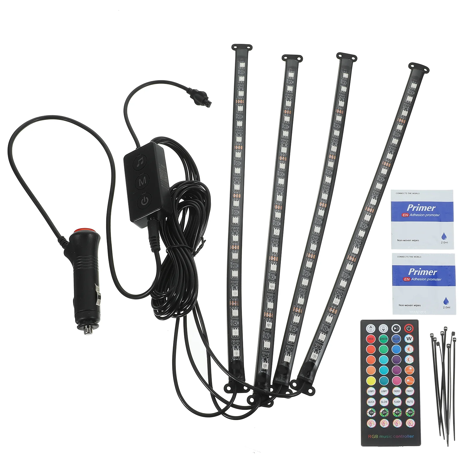 

Led Light Strip Car Interior Light Remote Control Under Dashboard Lighting Kit Car Decor Ambient RGB Light Interior Colors