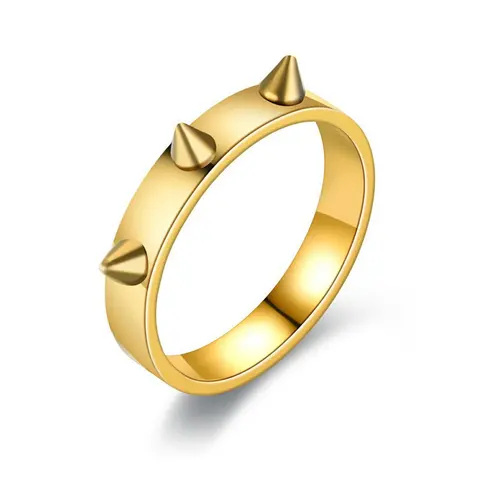 Ring Three Acute Angle Self-defense Ring Durable Titanium Steel Electroplating Exquisite Jewelry Self-defense Tool