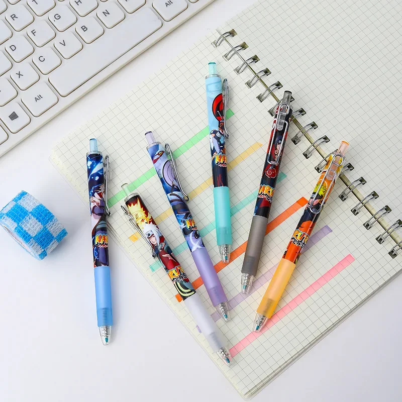 나루토 볼펜 애니메이션 프레스 젤 펜 쓰기 노트 소년 소녀 0.5mm 중립 펜 학교 사무용품 편지지 선물