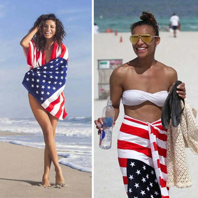 Microfiber Beach Towel USA Flag Design Bath Towel For Adults 70x150cm Quick Drying Super Absorbent Sport Towels Gym Washcloth