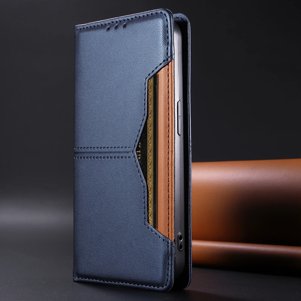 Premium Magnetic Leather Wallet Case with Magnetic Closure