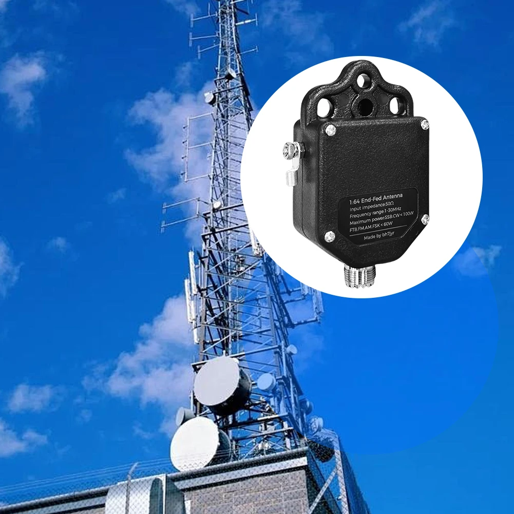  ﻿1:64 Balun End Fed Antenna Portable HF End Fed Antenna 4-Band 8-Band Half-Wave Radio Antenna 1MHz To 30MHz 100W Outdoor Power