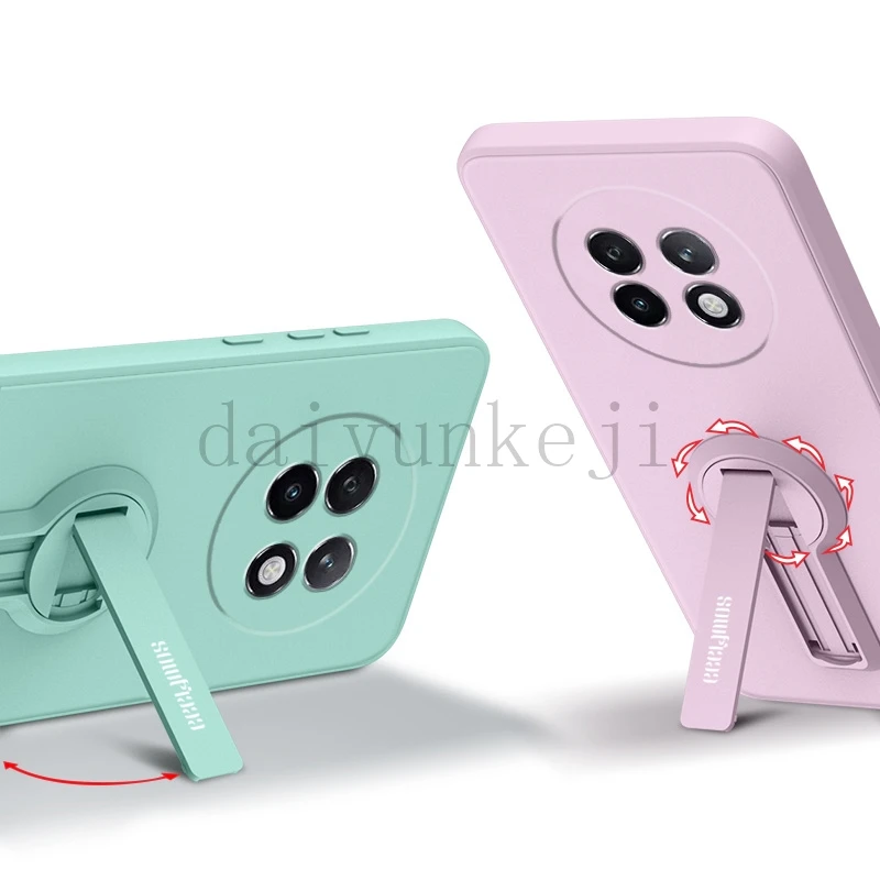Silicone Soft Protective Phone Case with Holder Bracket and Screen Protector Film