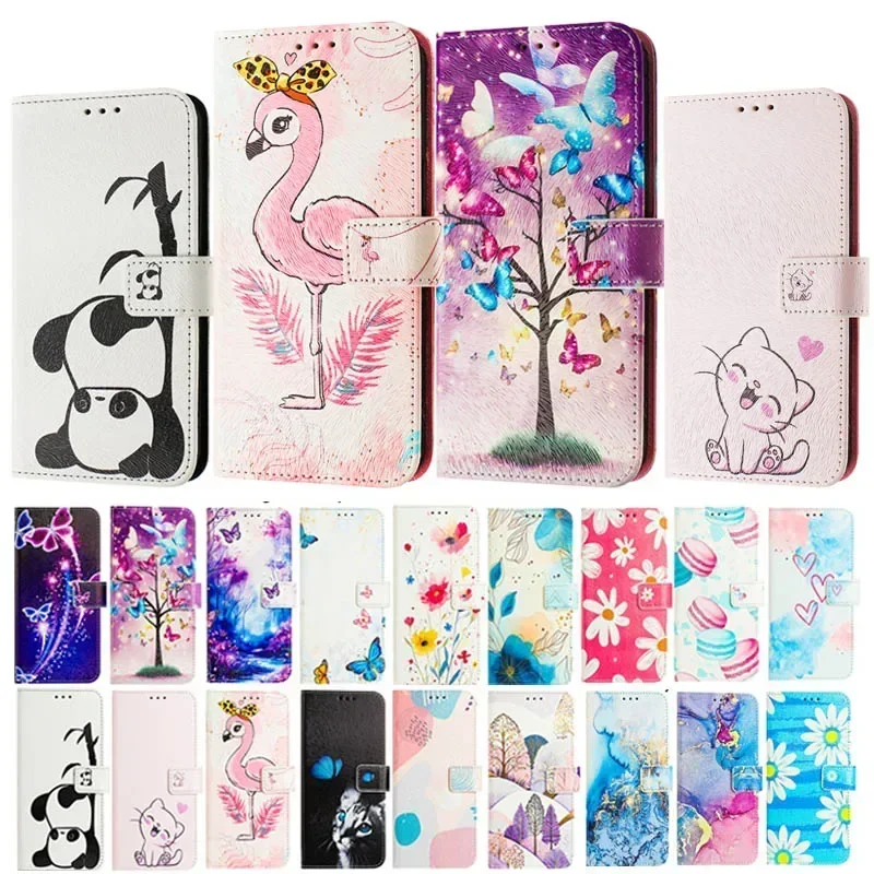 Painted Pattern Leather Flip Case - Premium Smartphone Cover
