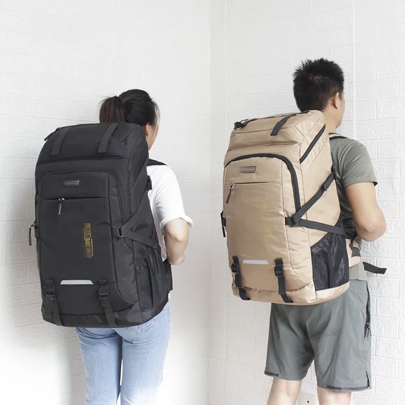 남녀공용 등산 여행 배낭, 스포츠 캠핑, 야외 배낭 하이킹 배낭 학교 가방 팩, 80L, 50L