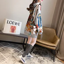 

Women Oversized Kawaii Hoodie Autumn and Winter Y2k Loose Lazy Wind Hooded Pullovers Women's Plush Thickened Damp Coat