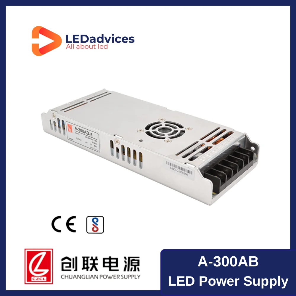 CZCL A-300AB Ultrathin Series LED Switch Power Supply High Quality 300W Output Power Outdoor Fixed Installation LED Wall Display