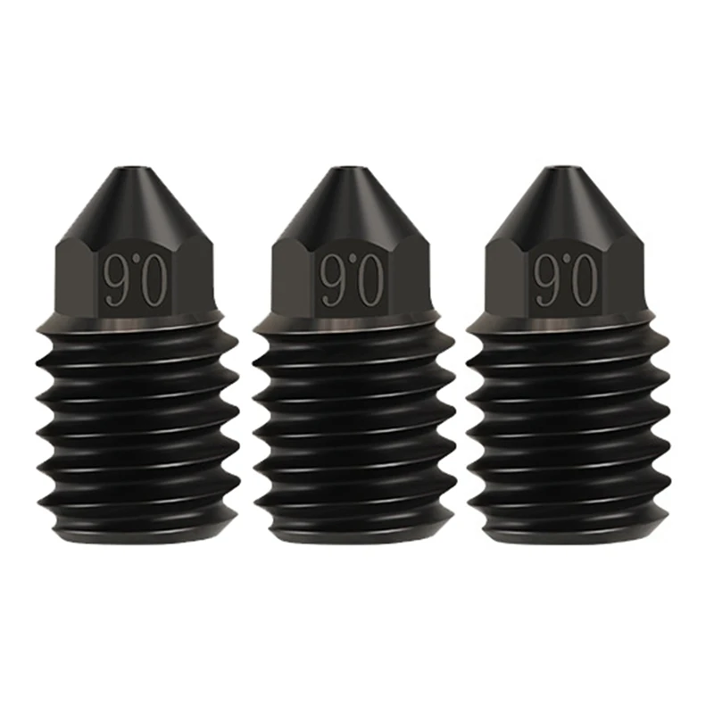 

3Pcs Clone Cht Nozzle 0.6Mm Cht Hardened Steel High Flow Extruder Nozzles For Upgraded Bambulab Hotend P1P X1C Easy To Use Black