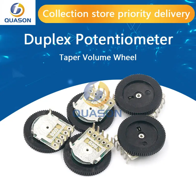 10pcs Double Gear tuning potentiometer B502 5K ohm 5Pin 16*2mm Dial