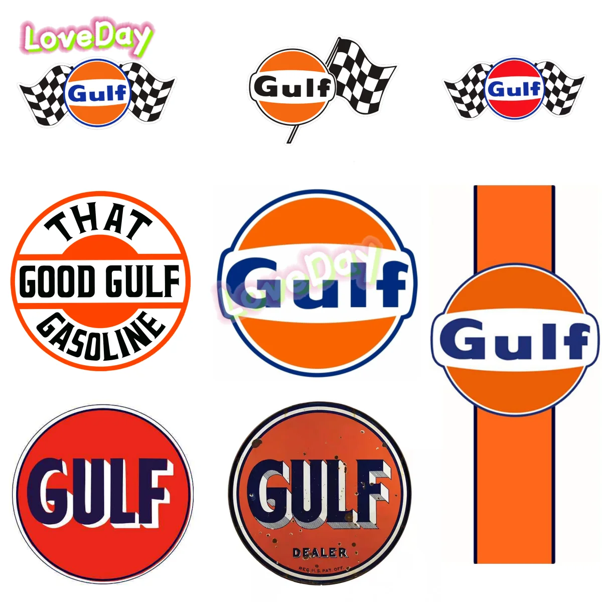 

Gulf Oil Rally Logo Car Sticker Vinyl Racing Sticker Auto Motorcycle Packaging Creative Sticker Funny Waterproof Accessory Decal