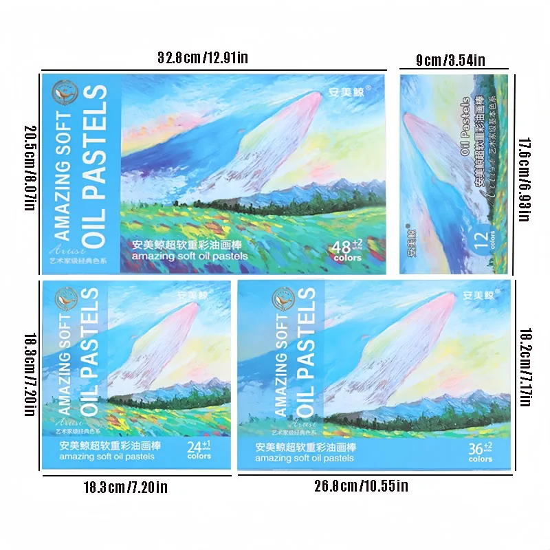 Set di pastelli a olio professionali morbidi da 12/24/36/48 colori, pastelli a pigmento intenso di qualità artistica per sfumature e strati, forniture per pittura - immagine 3