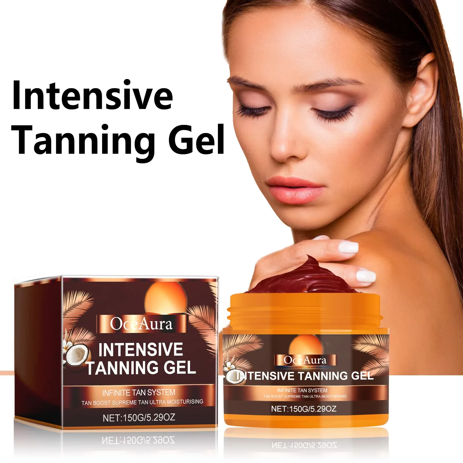 Gel abbronzante intensivo Acceleratore abbronzante solare marrone Luce solare Lettino solare Idratante Corpo Viso Bronzer Lozione autobloccante Crema 1