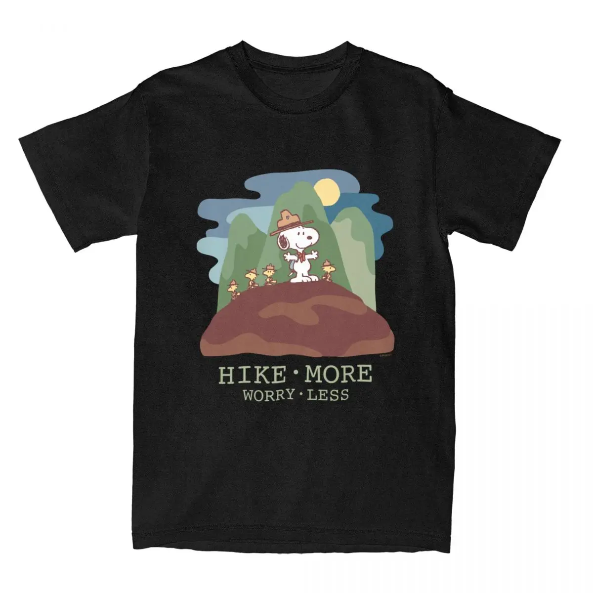 Cartoon Peanuts Snoopy Woodstock Escursionismo Merch Shirt Per Uomo Donna Fun Comic Cool Panno Stampato In Puro Cotone