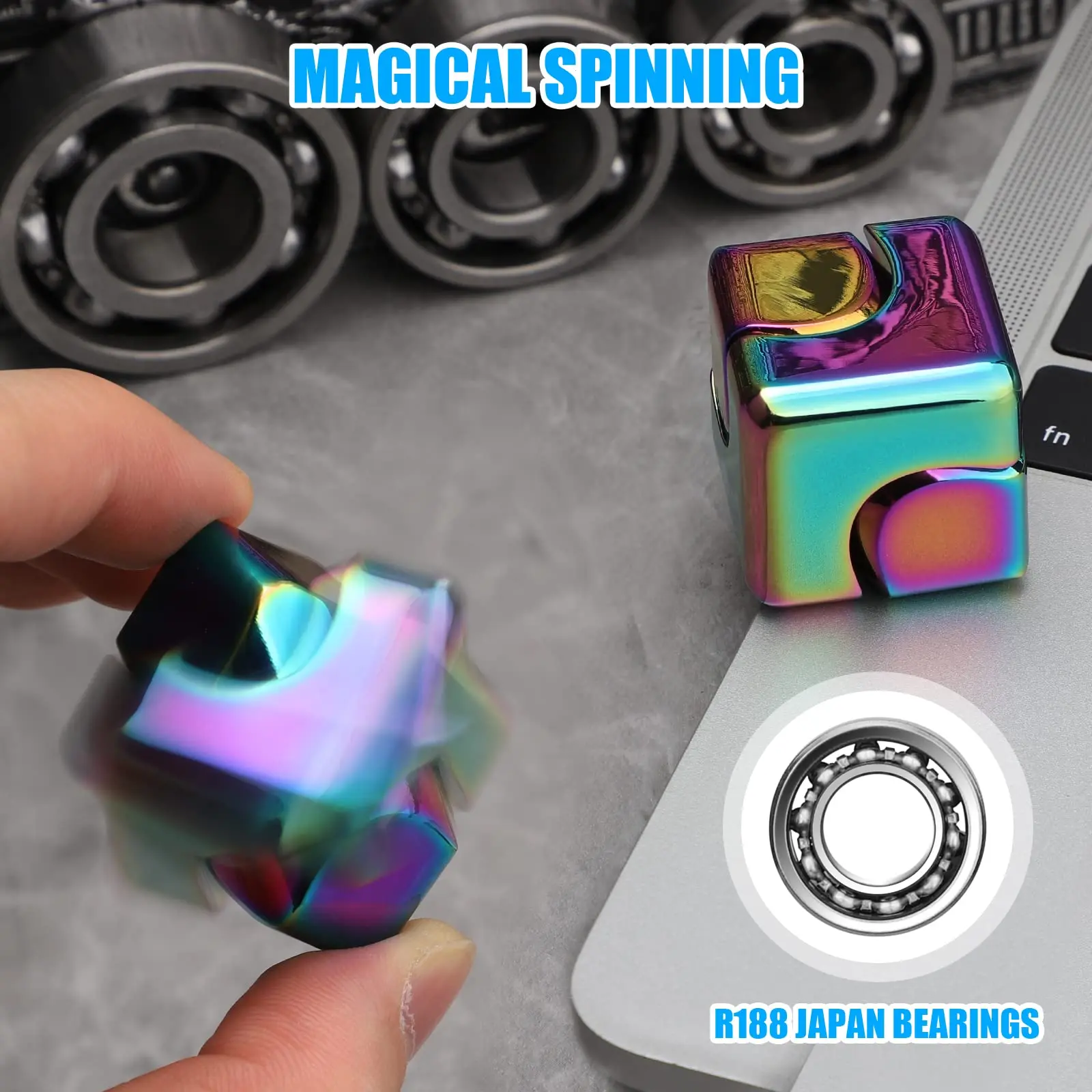 Fidget Spinner Toys Cube Adults,Metal Fidget EDC Desk Gadgets Anxiety Sensory Anti Stress Relief Toy For Adult Kids ADHD Autism
