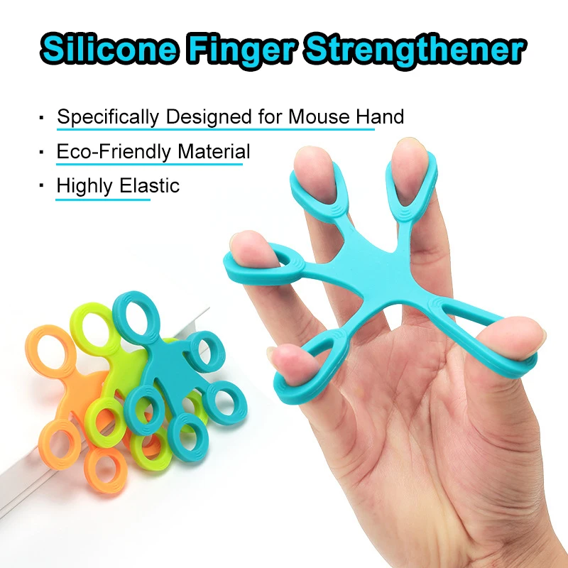 Finger Grip Silicone Ring Exerciser Antistress Resistance Band Fitness Stretcher 3 Levels Ibs Finger Sensory Toy for Autism ADHD