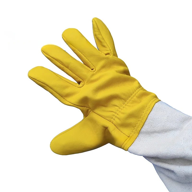 One Pair Kids Beekeeping Gloves Thick Goatskin Beekeeper Gloves Child Beekeeper Protective for Children Hand Protection