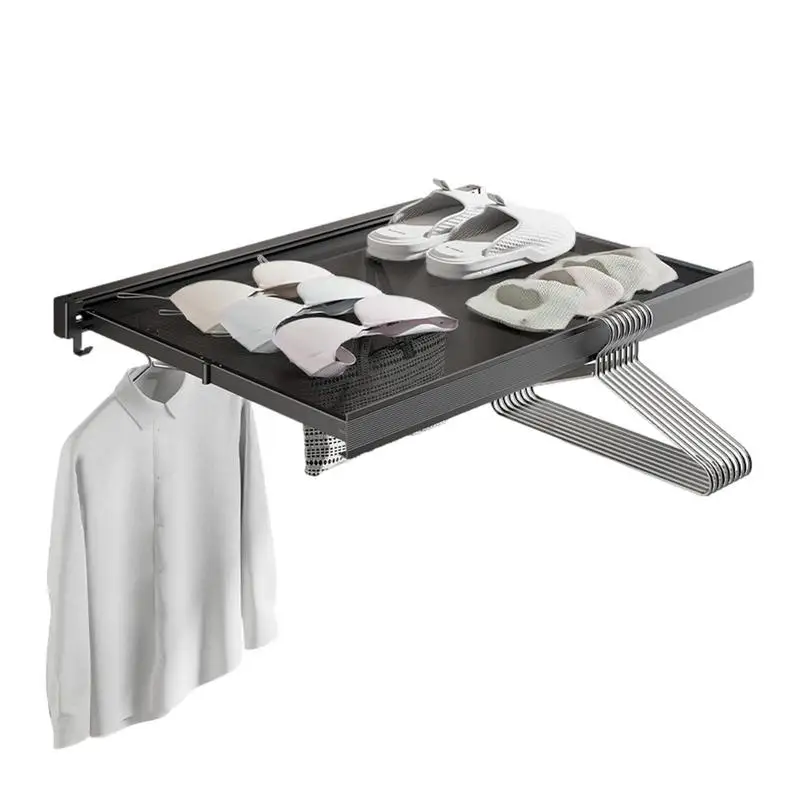 

Laundry Drying Rack Retractable Huge Capacity Drying Rack Thicken Aluminum Hanger for Outdoor Space Saving Bathroom Closet