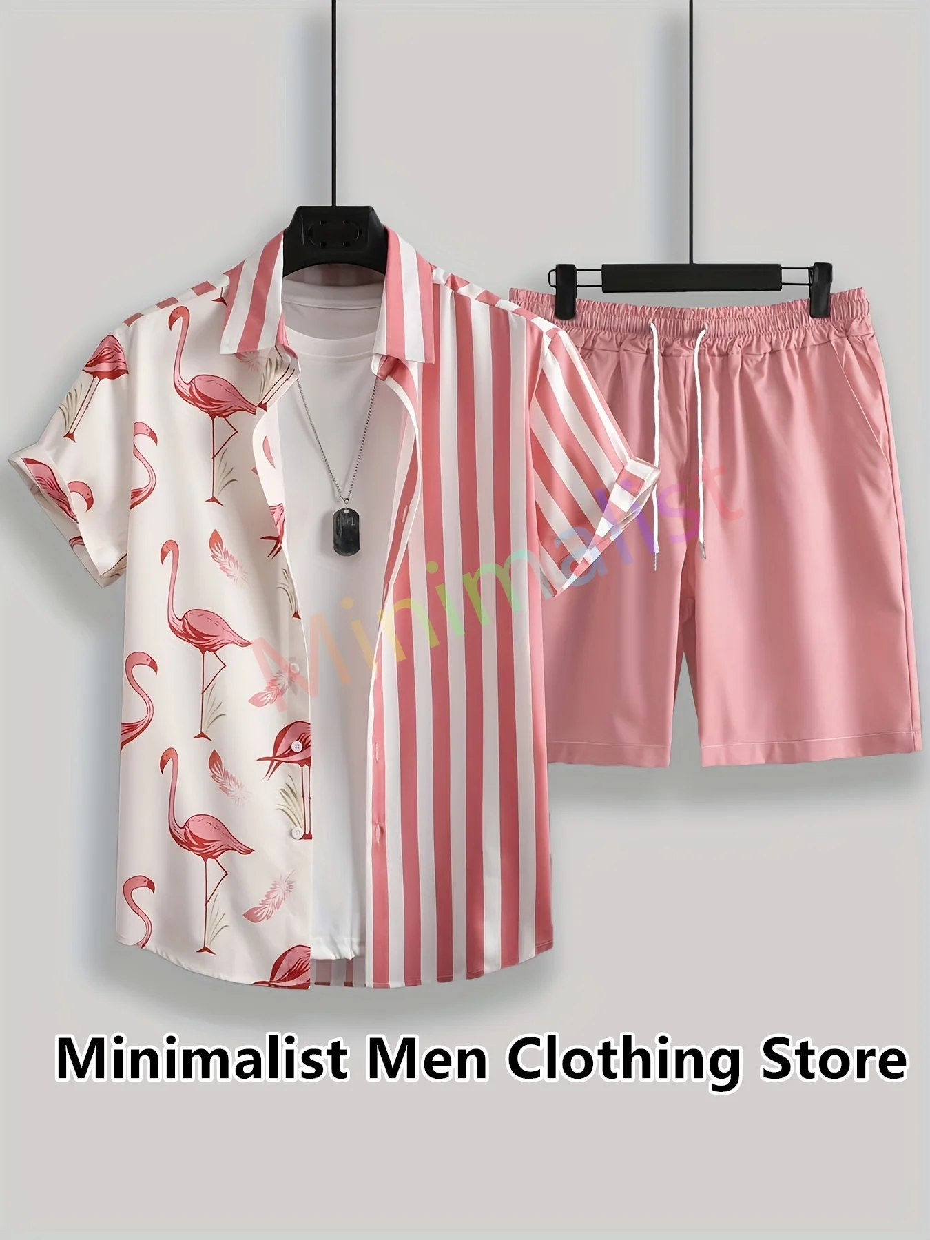 Summer Men's Hawaiian Suit Short Sleeve Coconut Tree Printed Button Up Shirt Beach Shorts Street Casual Men's Suit 2 Pieces