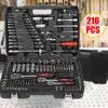 216Pcs Ratchet Spanner Socket Set 1/2" 1/4" 3/8" Driver Wrench Torx Screwdriver Bits with Black Case For Garage Repair Tool Kit