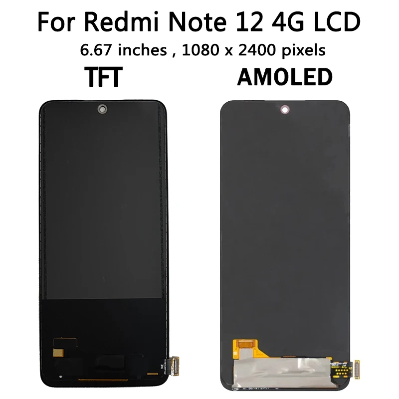Lcd + Touch Per Xiaomi Redmi Note 12 4G (23021Raaeg) - Onyx Gray Originale